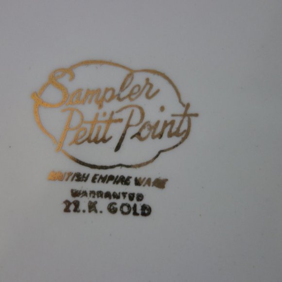 Sampler Petit Point British Empire Ware 22K Gold Plate - Picture 6 of 8